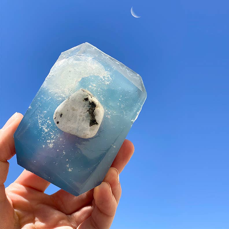 Crystal Infused 7oz Bar Soap - Moonstone