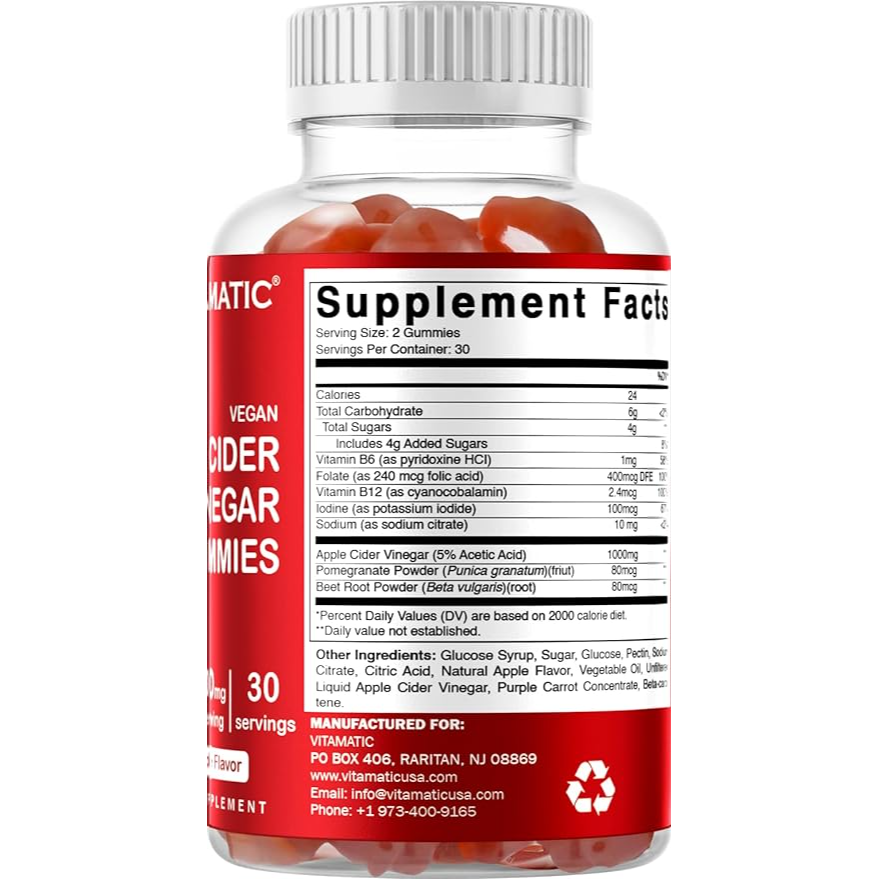 Apple Cider Vinegar - 60 Vegan Gummies