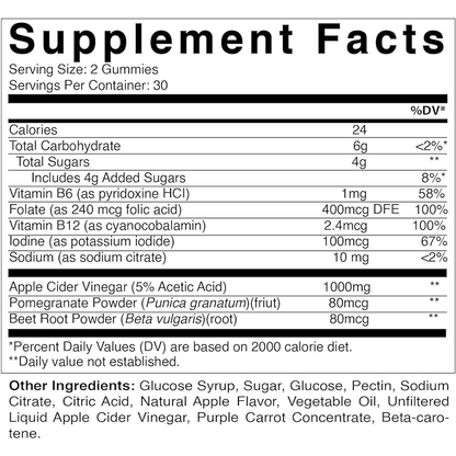 Apple Cider Vinegar - 60 Vegan Gummies