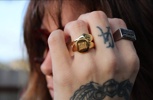 F*ck You 18k Gold Plated Heart Ring