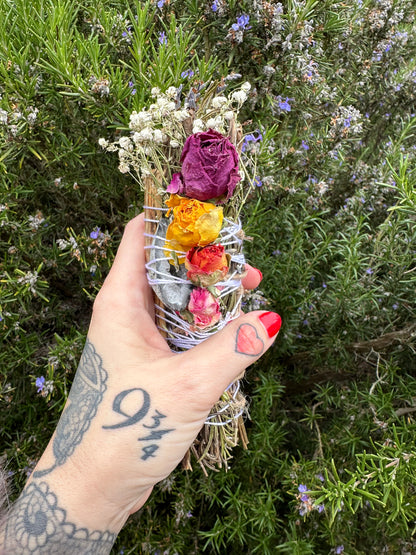 Smudge Stick: Agate Geode, Palo Santo, Sage, Lavender, Rosemary