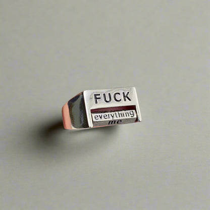 F*ck Everything Rotatable Brass Ring