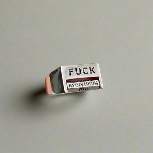 F*ck Everything Rotatable Brass Ring