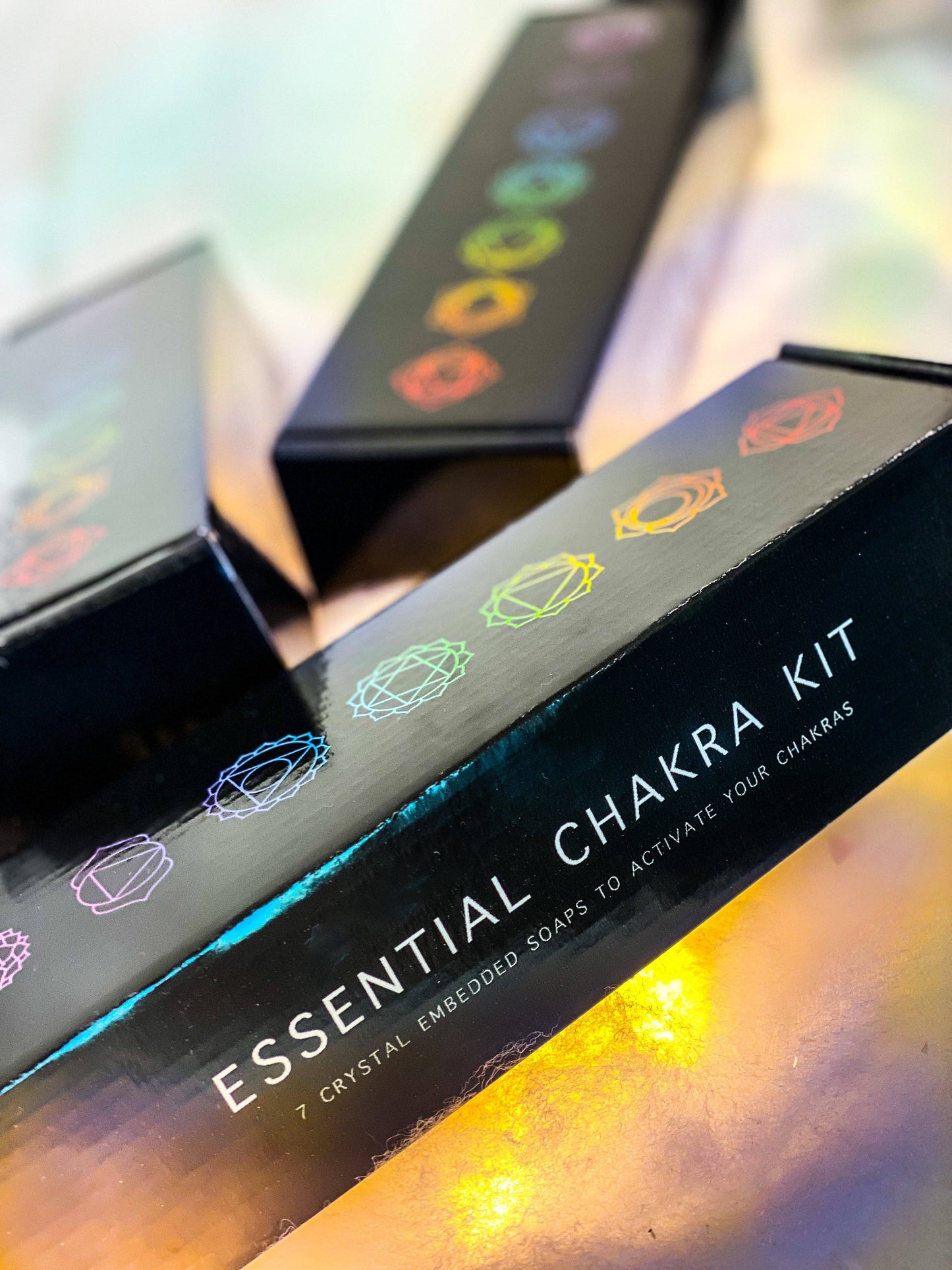 Essential Chakra Crystal Infused Soap Set