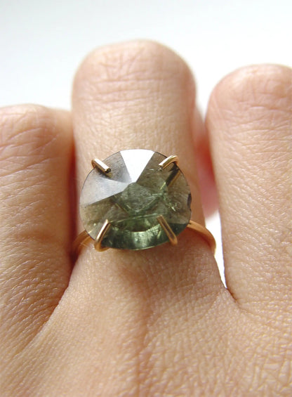 Moldavite 14k Gold Ring