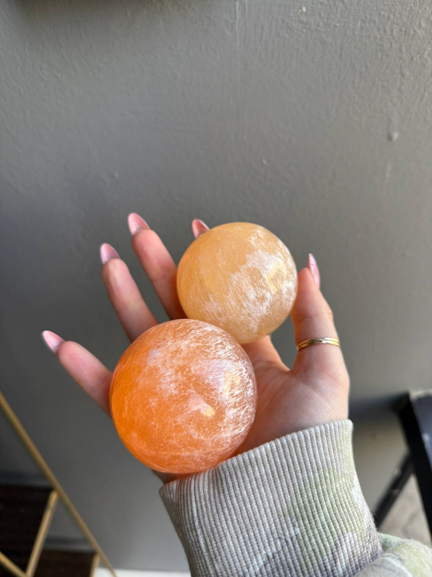 Peach Selenite Sphere