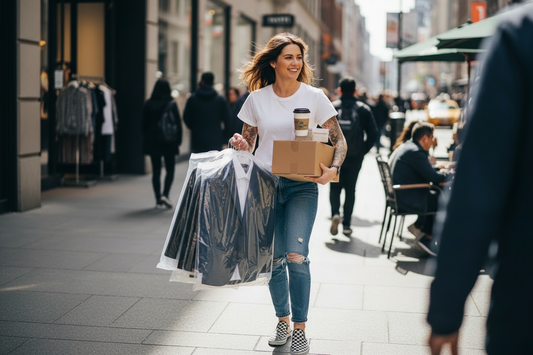 take the weird phone off the arm please and show dry cleaning and somehting else not grocery